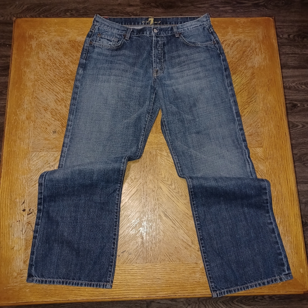 Seven 7 For All Mankind Mens Jeans Denim Size 36 X 31 Straight Leg. See pictures
